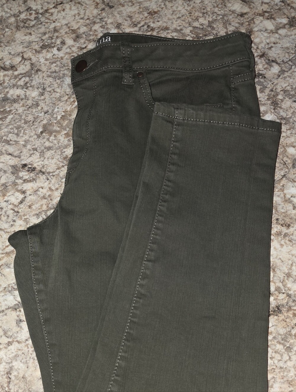 ana High Rise Olive Green Skinny Jeans 14 - Picture 5 of 5